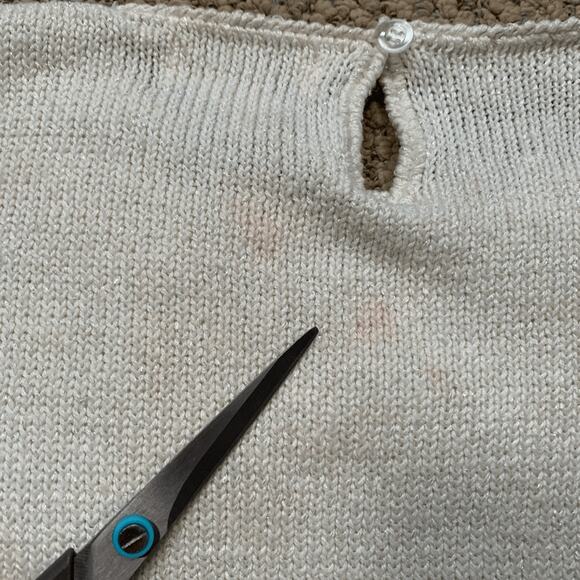 Vintage 80s Cream Sweater Beaded Sequin Burgundy Dark Floral Statement Knit - Picture 10 of 12